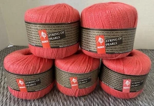 Muench STRING OF PEARLS Yarn Color#4005-Coral 50g/99 Yds Cotton Blend Lot of 5 - Picture 1 of 4