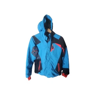 Spyder Boy's Black/Blue/Orange Full Zip Winter Jacket - Size 16 - Image 1 of 4