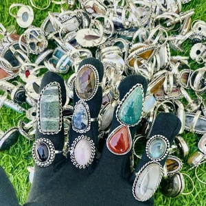 Seducente lotto anelli placcati argento 925 20 pezzi ~ anelli di protezione ~ regalo per amore ~ - Foto 1 di 11