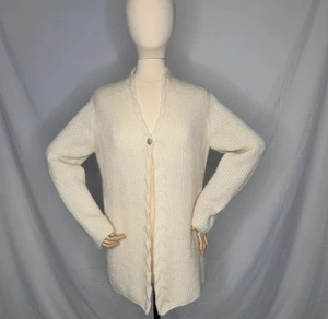 Cardigan Anne Klein II VINTAGE lana panna taglia L, anni 80/90, ottime condizioni! - Foto 1 di 9