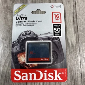 Sandisk Ultra Compact Flash Memory Card 16 GB 50 MB/s (SDCFHS-016G-G46) (K175E) - Picture 1 of 12