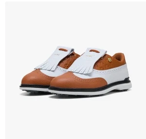 PUMA Arnold Palmer Royale Wingtip Golf Shoes White / Leather Brown / Puma Black - Picture 1 of 6