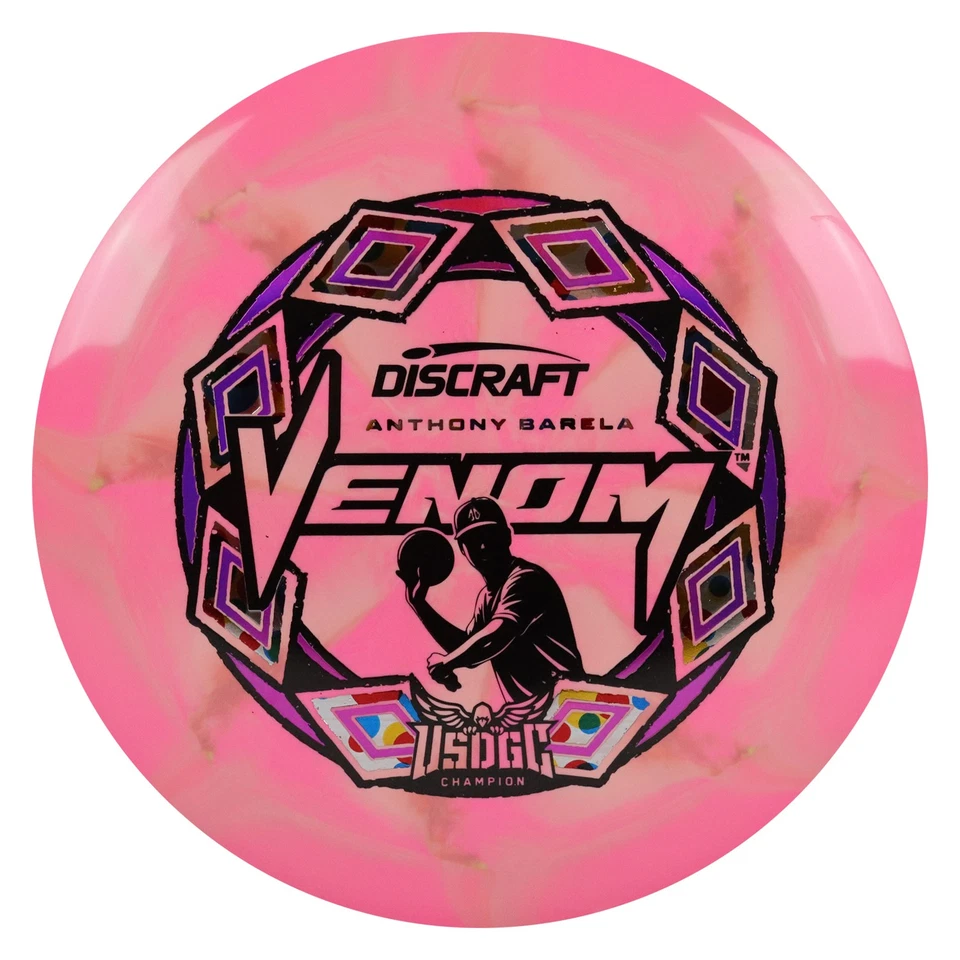 Discraft Disc Golf Anthony Barela USDGC ESP Swirl Venom Pop Top - Image 1 of 1