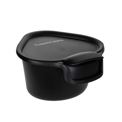 TUPPERWARE Tischmüll Eimer Bio Mülleimer Adretto in Schwarz 2,5 l mit Deckel - Bild 1 von 2
