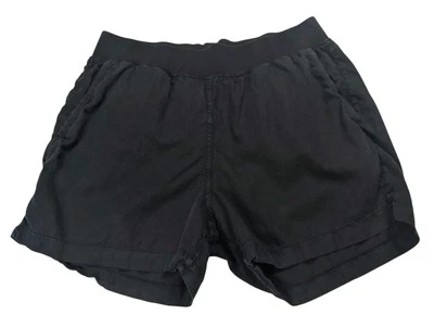 Pantalones Cortos Faherty Arlie Mezcla de Lino Mujer Grandes Negros Ligeros Elastizados Pull-on Foto 1 de 4