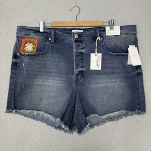 Jessica Simpson Jean Shorts Womens 24W (44x5) Infinite High-Waist Distressed NWT - Picture 1 of 13