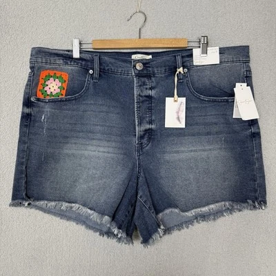 Pantalones Cortos de Jean Jessica Simpson para Mujer 24W (44x5) Infinite Cintura Alta Desgastados Nuevos con Etiquetas Foto 1 de 4