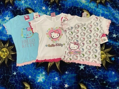 Vintage Hello Kitty 3 Graphic Shirts Bundle 2007 Girls 5 & 6 NWT - Image 1 of 4