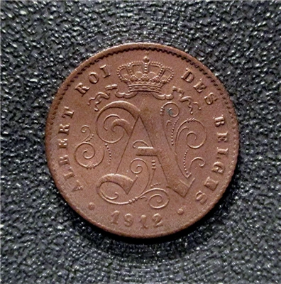 BÉLGICA-1912- 1 CÉNTIMO- TEXTO FRANCÉS- COBRE- REAL COMO NUEVO, BELGIA KM#76 GHN 1 Foto 1 de 3