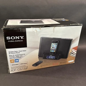 BRAND NEW! Sony Speaker Dock Station Clock Radio For iPhone ICF-CS15iP - Picture 1 of 5