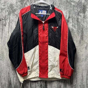 Chicago Bulls Vintage 90s NBA Starter Full Zip Windbreaker Jacket Size M Jordan - Picture 1 of 9