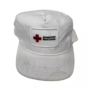 American Red Cross Embroidered Patch Cap Adjustable Adult White Volunteer - Picture 1 of 5