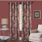 Floral 50 x 63 Polyester Room Darkening Window Curtains in Wine 2 Panels New