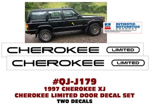 QJ-J179 1997 JEEP CHEROKEE XJ - CHEROKEE LIMITED - DOOR DECAL SET - LICENSED - Bild 1 von 1