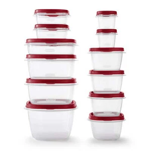 Rubbermaid EasyFindLids 24 Piece Food Storage Containers Variety Set, Red - Picture 1 of 12