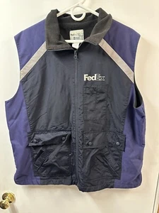 FedEx Vest Stan Herman Navy Blue Purple Reflective Water Resistant Uniform RG-XL - Picture 1 of 6