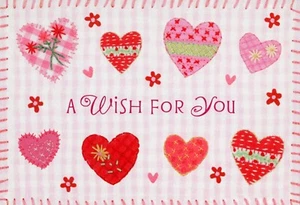 LOTE DE 8 SELLOS Tarjetas Feliz Día de San Valentín + Sobres, Un Deseo para Tus Corazones - Imagen 1 de 5