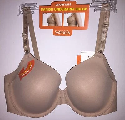 Warners Underwire Bra Beige Nude Contour Full Coverage No Side Effects NSE 1356 - Image 1 of 4
