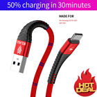 USB C Type C Charging Cable Braided Fast Phone Charger Long Lead 1m 1.2m 2m