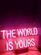 The World Is Yours Neon Sign Light Tiki Bar Store Wall Hanging Art Gift 14"x9"