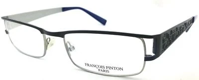 Anteojos Gafas FRANCOIS PINTON Hecho en Francia - A26 Borde Completo Negro Azul Moderno Foto 1 de 4