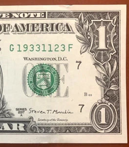 1933 Nov 23: Birthday Note One Dollar Fancy Serial Number G1933-11-23F - Picture 1 of 3