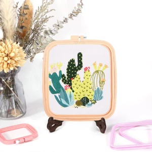 Square Embroidery Hoop Plastic Cross Stitch Hoop DIY Craft Sewing (Yellow) - Picture 1 of 8