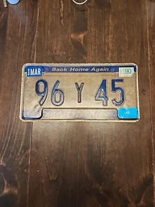 1990 Indiana License Plate #96Y45 Vintage Auto Tag Garage Wall Decor - Picture 1 of 8