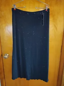Black Sparkly Dressy Skirt Sequined Waist Med NWT - Picture 1 of 7