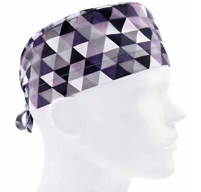 Scrub caps for men, scrub hats, surgical hat, nurse cap, geometry triangles - Image 1 of 3