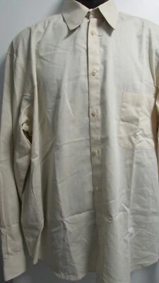 NUEVA Camisa de Vestir Para Hombres Talla 17 Marfil Texturizada Manga Larga Por Crazy Horse Claiborne Foto 1 de 4