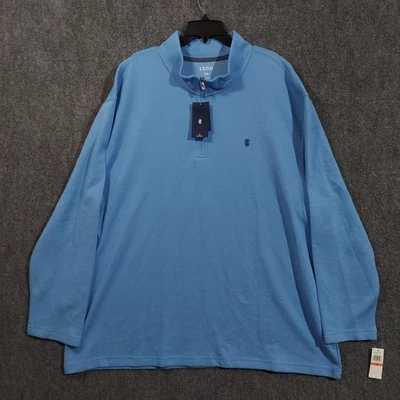 IZOD 1/4 Zip Pullover Mens 3XB Regatta Blue Performance Comfort Big & Tall Knit - Image 1 of 4
