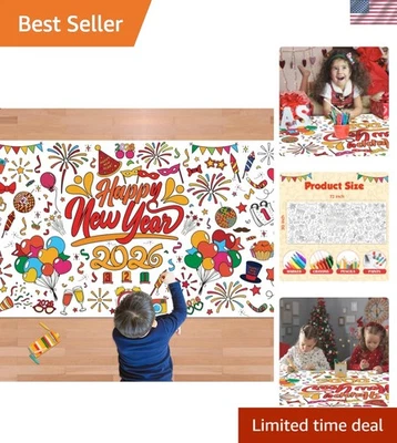 Mantel de actividad Happy New 72 x 30 pulgadas - atractivo para niños y festivo Foto 1 de 4