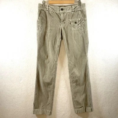 Eddie Bauer Women Corduroy Pants Sz 8 Tan Granola Indie Grunge Hemmed Length Y2K - Image 1 of 4