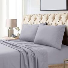 Tribeca Living California King Bed Sheet Set, Soft Egyptian Cotton Sateen Solid 