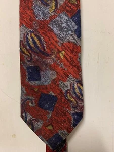 Ermenegildo Zegna Mens 100% silk Necktie Italy Floral Red/blue - Picture 1 of 3