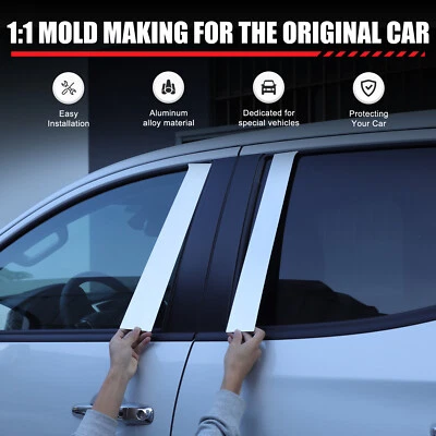 Moldura de pilar de poste central de ventana de acero cromado para Mitsubishi L200 Triton 2015-2023 Foto 1 de 4