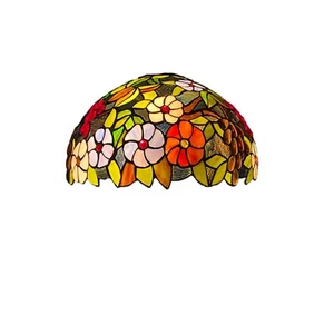 Tiffany Multi Flower style 16-inch Shade Stained Glass For Table/Ceiling Pendant - Picture 1 of 7