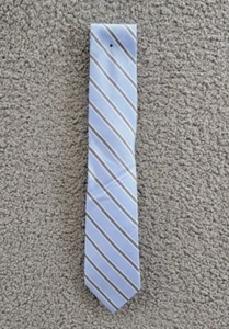 Tommy Hilfiger Oxford Stripe Tie Mens One Size Light Blue Classic Design Pointed - Picture 1 of 13