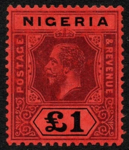 1920 Nigeria SG12 £1 Deep Purple/Red. Could be Unmounted (DE006) - Picture 1 of 1