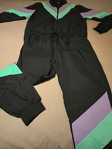 80s 90s Nylon Shell Suit Tracksuit Costume Fancy Dress Up Disco Accessories - Picture 1 of 15