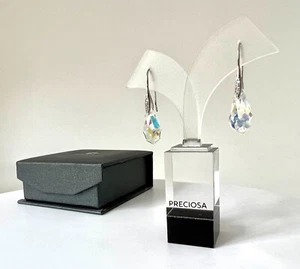 Preciosa Women earrings ster / silver dangle drop Crystal AB w/cubic zircons - Bild 1 von 5