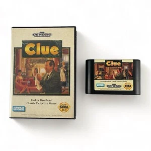 Clue Sega Genesis Parker Bros Video Game VTG 1992 WORKS EX - Picture 1 of 11