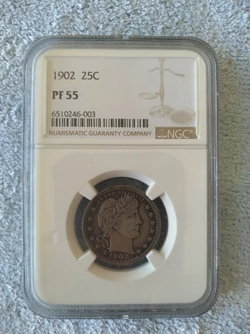 1902 25c Proof Barber Quarter PCGS PR55 - 777 Mintage Cover