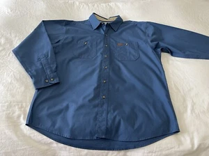 Carhartt 384-19 | Men’s SZ XL | Tradesman Carpenter Blue Long Sleeve Work Shirt - Picture 1 of 12