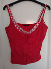 Jane Norman - Red - Top - Sleeveless - Runched - Button Effect - 14 - BNWT