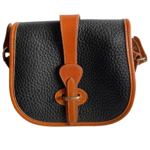 Dooney and Bourke ~ Vintage ~ schwarz mit hellbraun ~ Umhängetasche ~ Made in USA - Bild 1 von 12
