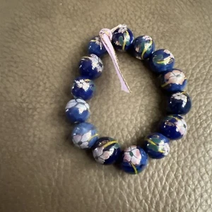 Lotto di 4 colori Bracciale Cloisonne Vintage Cinese Esportazione Blu Cobalto - Foto 1 di 5