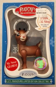 50th Anniversary Rudolph The Red-Nosed Reindeer Talking Figure Light Up Nose NEW - Picture 1 of 3