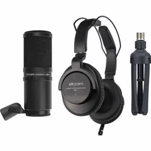 Zoom ZDM-1 Podcast Mic Pack with Headphones, Windscreen, XLR, & Tabletop Stand - Picture 1 of 7